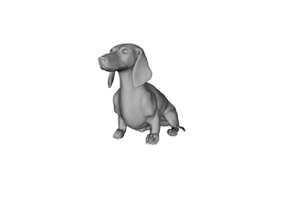 wiener dog sit pinshape friend roscoe poly easy pets farm kennel pup lifelike statue pet puppy realistic rover lover hound mini dachshund k9 animal 3d print model - Mito3D