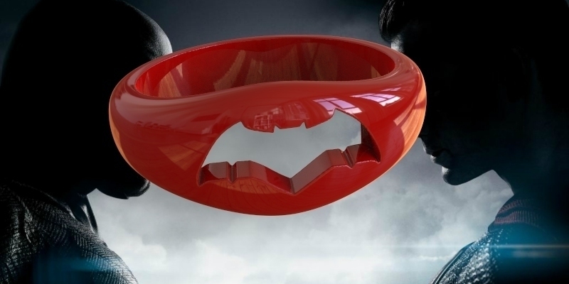 batman superman anello 2 pinshape disegno 3d 3D print model - Mito3D