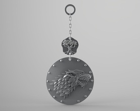 house stark - keychain pinshape wolf art game-of-thrones 3d print model - Mito3D