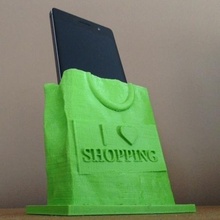 shopping bag telefono stand pinshape cavo organizzatore 3d print model - Mito3D