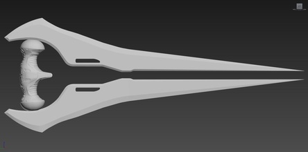 halo espada energía pinshape pegamento requerido incoloro color recreación vida tamaño asamblea 3d print model - Mito3D