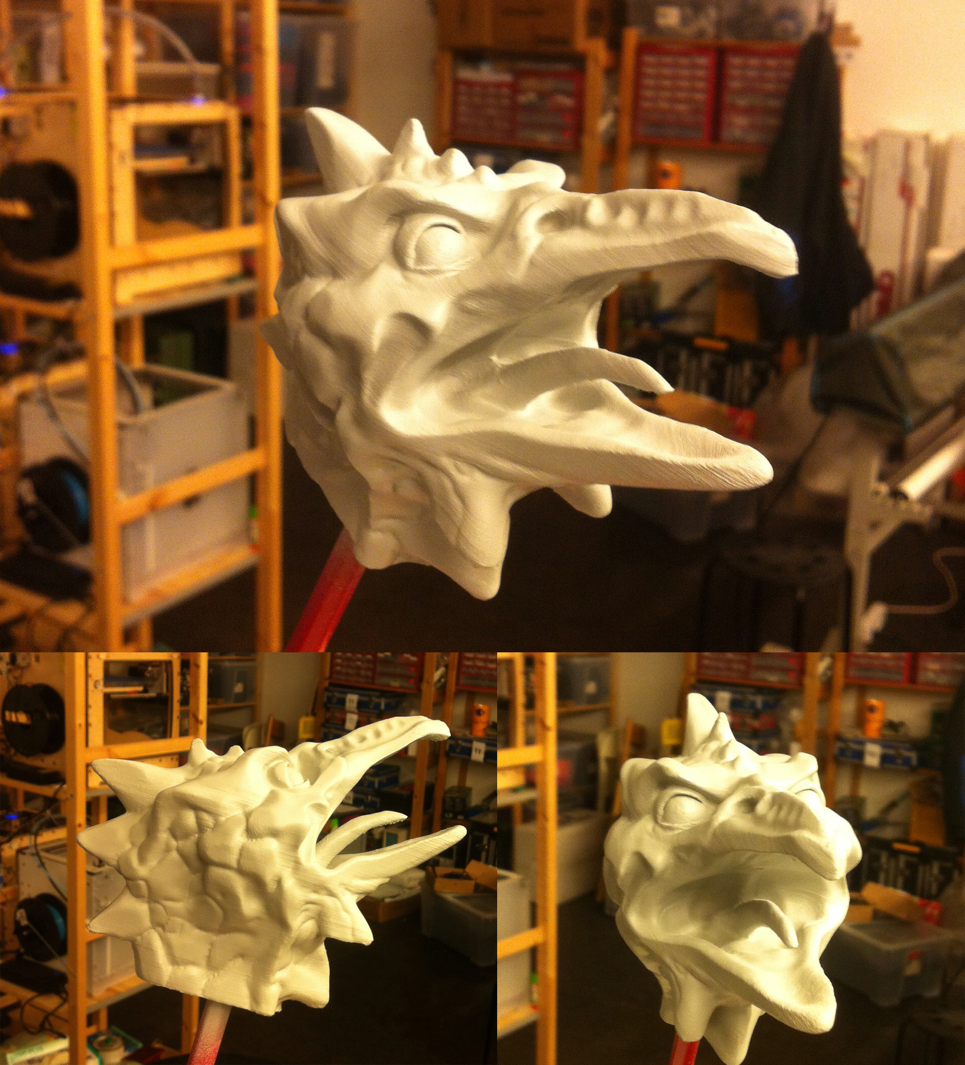 basilisk head pinshape gargoyle waterspout sculpure bird dragonkin dragon 3D print model - Mito3D