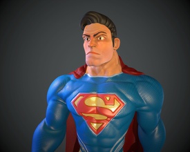 stilize Süpermen pinshape 3d tasarım komik film maya zbrush sanat funart myart stil çizgi baskı modelleme heykel yarışma model rakamlar şekil oyuncak oyun minyatür superman batman v 3d print model - Mito3D