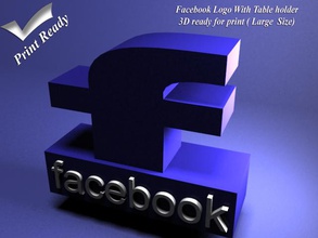 facebook holder - 3d print ready large size pinshape logo3d logo stand 3d print model - Mito3D