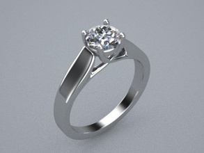 single diamond ring cross prong pinshape 3d print model - Mito3D