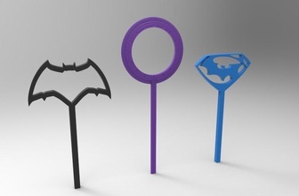 bvs Blase Zauberstäbe pinshape batman superman design contest 3d print model - Mito3D