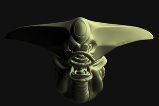 cabeza alien pinshape Impreso 3d criatura diseño concurso 3d print model - Mito3D