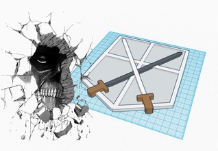 saldırı titan stajyerler amblemi pinshape 3d tasarım 3d print model - Mito3D