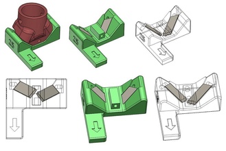 90 Grad Kanal Fase cutter Doppel Klinge Halter pinshape 3d design Messer tools 3d print model - Mito3D