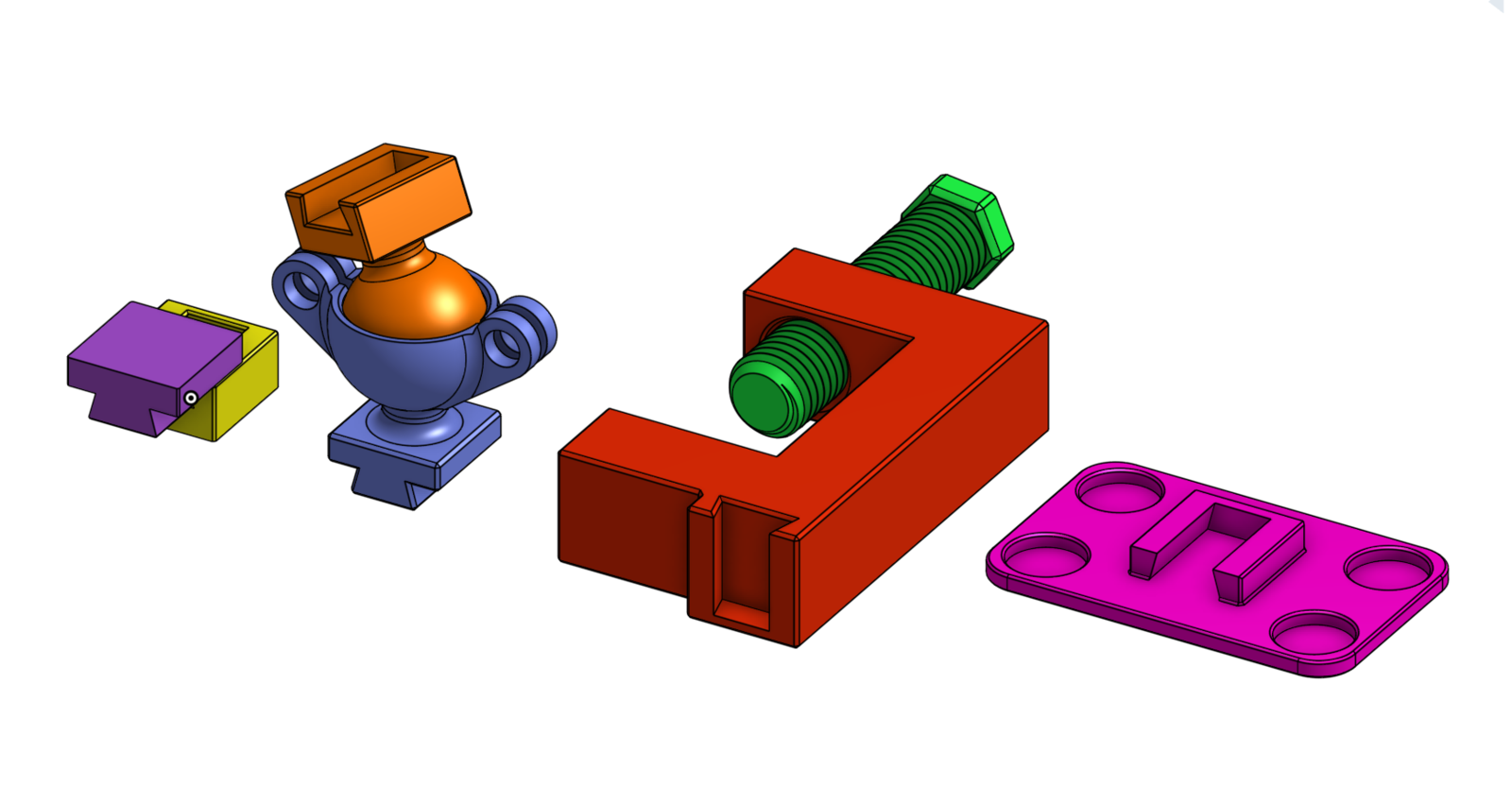 universal cauda andorinha monta grampos pinshape segmentação dados 3dprint conector utilitário 3D print model - Mito3D