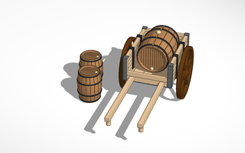 wheelbarrow wooden barrels pinshape wheel terrain barrel 30mm 28mm 1 60 55 wine warhammer whysky miniature 3dprint 3d print 3d print model - Mito3D