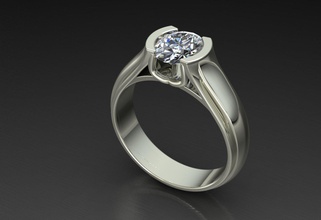 anello banda 002 pinshape emerald giorno zaffiro ruby gemma oro gioielli matrimonio fidanzamento diamante gioiello anelli 3d print model - Mito3D