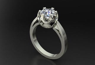 solitaire pinshape emerald giorno zaffiro ruby gemma oro gioielli matrimonio fidanzamento diamante gioiello anelli anello 3d print model - Mito3D