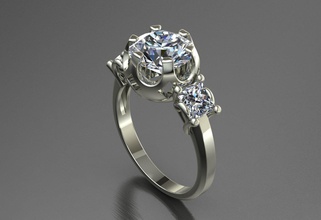 solitaire pinshape l'émeraude jour saphir ruby pierre précieuse or bijoux mariage l'engagement diamant joyau anneaux l'anneau 3d print model - Mito3D
