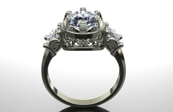 solitario pinshape esmeralda día zafiro ruby piedras preciosas oro joyería boda compromiso diamante joya anillos anillo 3d print model - Mito3D