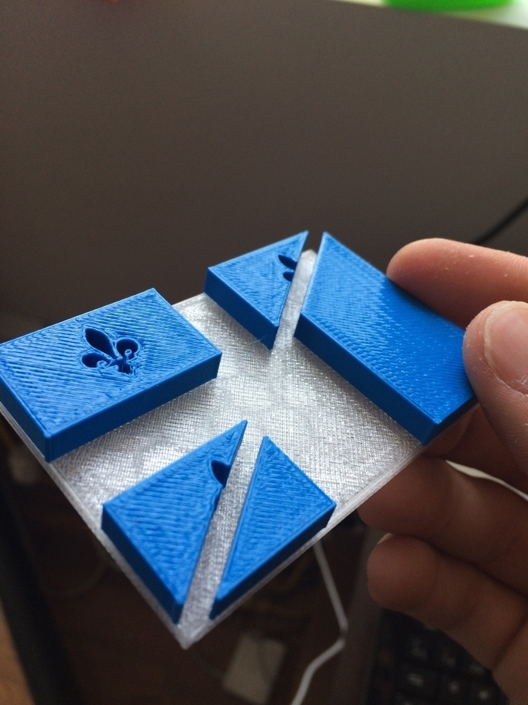 Fransız quebec bayrağı francais drapeau troadey pinshape 3d tasarım 3D print model - Mito3D