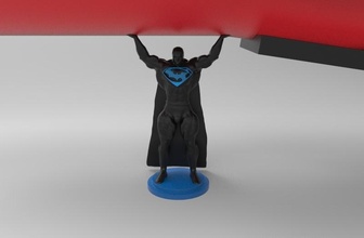superman holding rocket pinshape batman design contest 3d print model - Mito3D