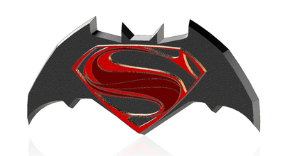 batmanvssupermanbeltbuckle pinshape batman v superman progettazione concorso cintura titolare 3d print model - Mito3D