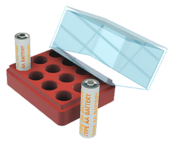 12 pack aa battery organizer pinshape cool-gadget case -batteries -battery battery-organizer 3d print model - Mito3D