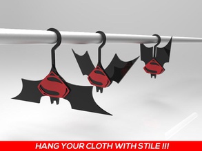 bvs hanger pinshape hangers cloth clothing clothes hooks hook holder superman batman symbol logo batman-vssuperman batman-v-superman-design-contest 3d print model - Mito3D