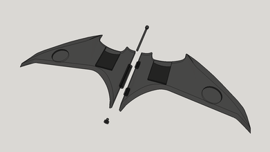 batman vs superman batarang clip dinero tarjeta micro sd ranuras pinshape v diseño concurso 3d print model - Mito3D