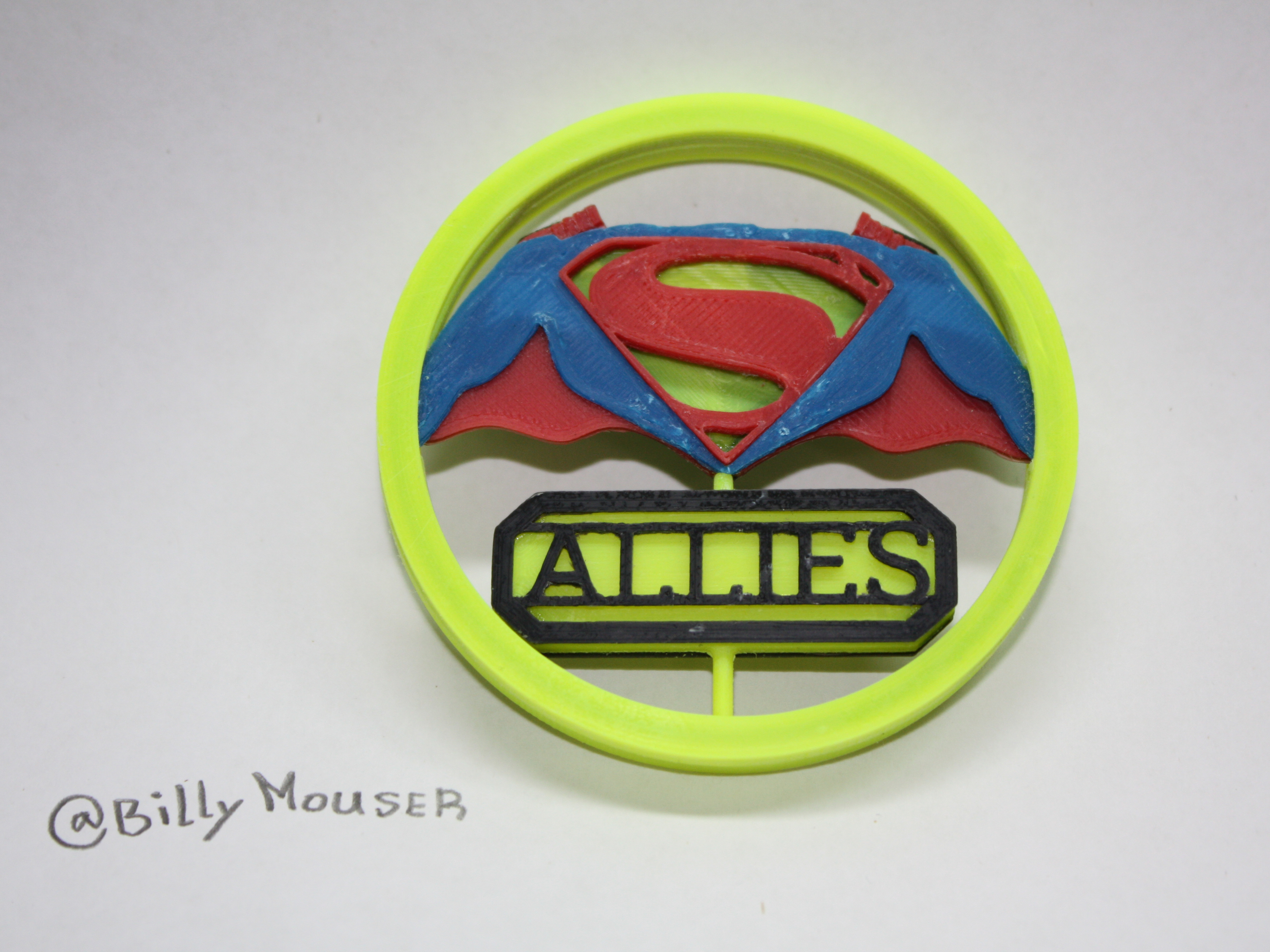 batman superman flip pinshape concurso design v contest 3D print model - Mito3D