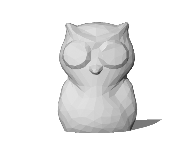 poly owl pinshape pet animal bird low-poly 3D print model - Mito3D