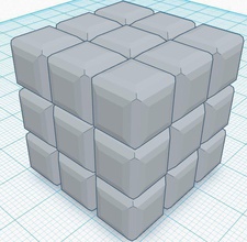 básica rubix cube 30mm pinshape simple fácil enclavamiento miniatura pequeño basic cuadro puzzle rubicks cubo rubiks 3d print model - Mito3D