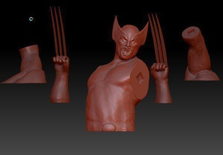 wolverine buste stand pinshape kits kit men xmen marvel comics sculpture griffes carcajou 3d print model - Mito3D