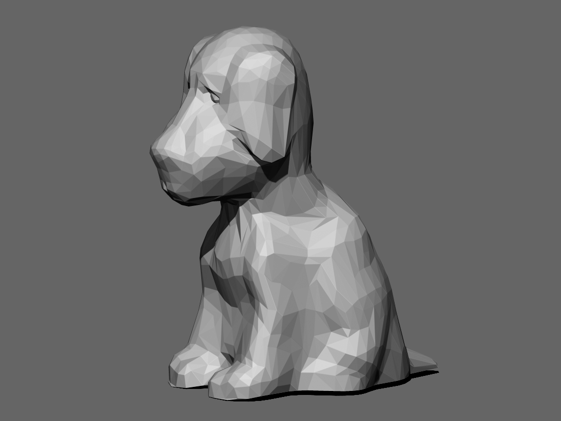 poly dog pinshape animal dogs pet 3D print model - Mito3D