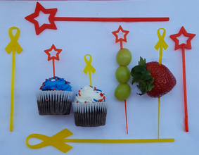 anma günü partisi alır pinshape sopa emek gün kokteyl dekorasyon cupcake cupcakes yaz 4 Temmuz karıştırıcı kurdele yıldız parti seç colorfabb karıştırma çubukları kürdan 3d print model - Mito3D