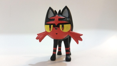 litten pokemon soleil lune starter pinshape figurine figure miniature type débutants 3d print model - Mito3D