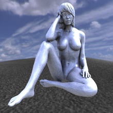 femalepose3 pinshape character woman miniature statuette 3d print model - Mito3D