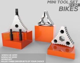 mini araç bisiklet pinshape ayarlayın bikem bikemodel monte edin güle git minimalist kolay baskı yazdırma bit İngiliz anahtarı güvenlik alet kutusu sahibi aracı aksesuar tasarım Yarışması 3d print model - Mito3D