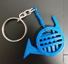 blue french horn pinshape blue-french-horn jewelry french-horn how-i-met-your-mother himym keychain keychaines keyrings 3d print model - Mito3D