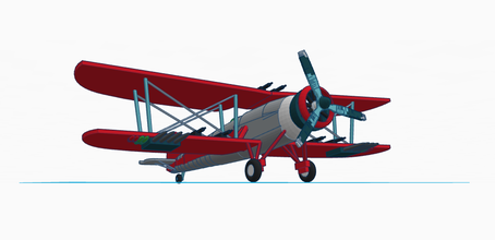 biplane expantion pinshape airplane-model 3d print model - Mito3D