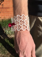 achatado pulseira pinshape padrão geométricas flexível jóias 3d print model - Mito3D
