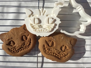 cheshire cat cookie cutter pinshape tim burton wonderland alice baking 3d print model - Mito3D