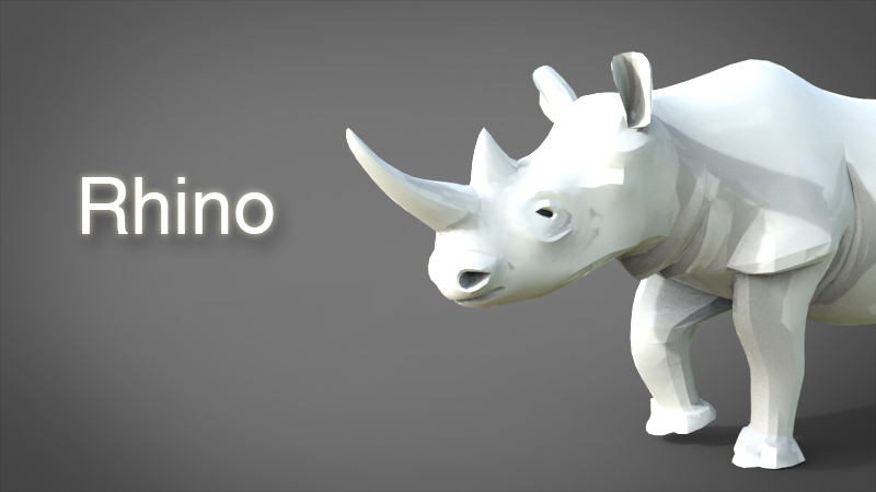 rhino pinshape 3D print model - Mito3D