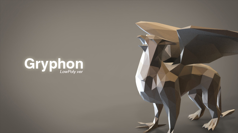 gryphon lowpoly pinshape 3D print model - Mito3D