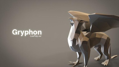 gryphon lowpoly pinshape 3d print model - Mito3D