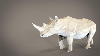 rhino lowpoly pinshape 3d print model - Mito3D