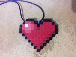 pixel heart medal pinshape 3d print model - Mito3D