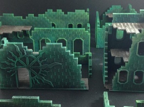 bizarrchitecture arcano ruinas 15 mm escala conjunto base pinshape Diseño 3d 3d print model - Mito3D