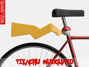 pikachu garde boue pinshape concepteur jouet conception addon enfants queue rouge jaune pokemon vélo bikemodel moto accessoire design concours 3d print model - Mito3D