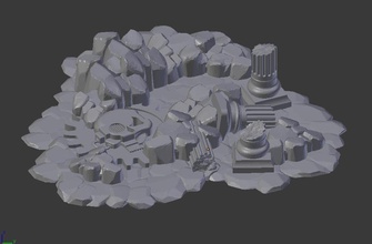 sci fi rocky Ruine pinshape 3d design 3d print model - Mito3D
