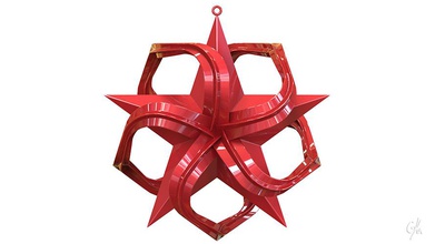 ondulato punto stella albero natale ornamento piccolo pinshape arredamento santa palla 3d print model - Mito3D