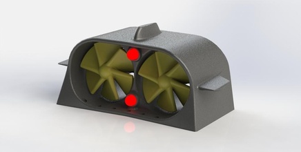 hood scoop double turbine generator pinshape 3d-design 3d print model - Mito3D
