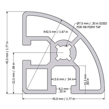 aluminium profile extrusion pinshape 3d design 3d print model - Mito3D