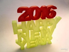 happy year sign pinshape 3d-design 3d print model - Mito3D